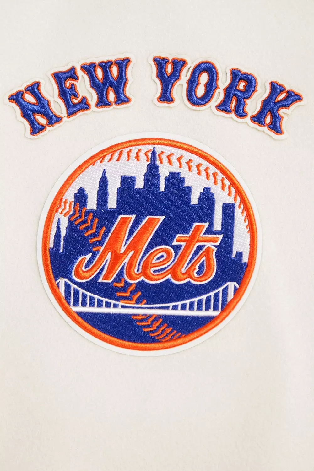 Pro Standard Men's MLB New York Mets Retro Classic Rib Wool Varsity Jacket - Eggshell/Royal - EGGSHELL/ROYAL BLUE
