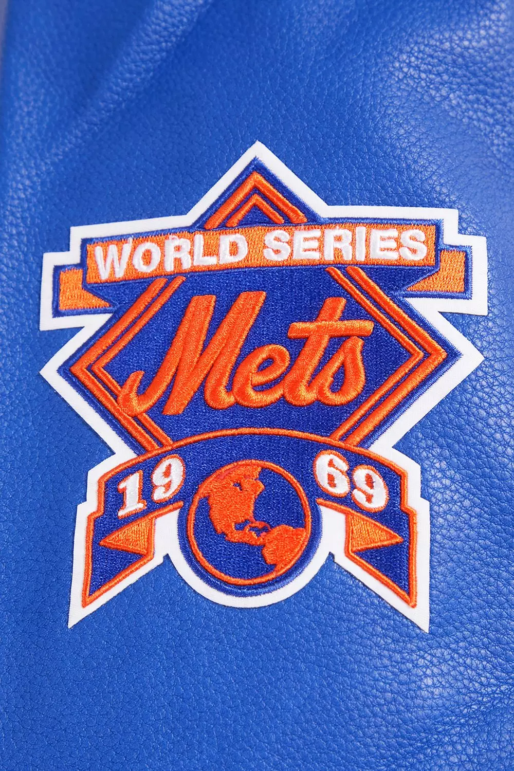Pro Standard Men's MLB New York Mets Retro Classic Rib Wool Varsity Jacket - Eggshell/Royal - EGGSHELL/ROYAL BLUE