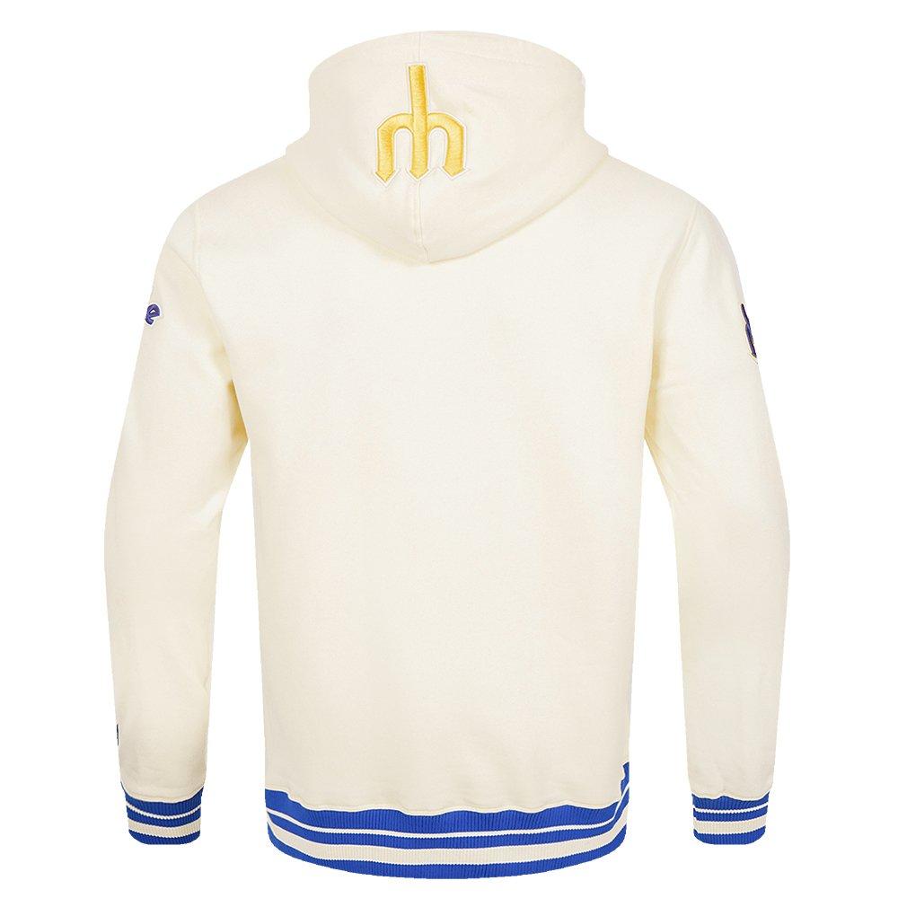 Pro Standard Men's MLB Seattle Mariners Retro Classic Fleece Pullover Hoodie - Eggshell/Royal - EGGSHELL/ROYAL BLUE Thumbnail View 2