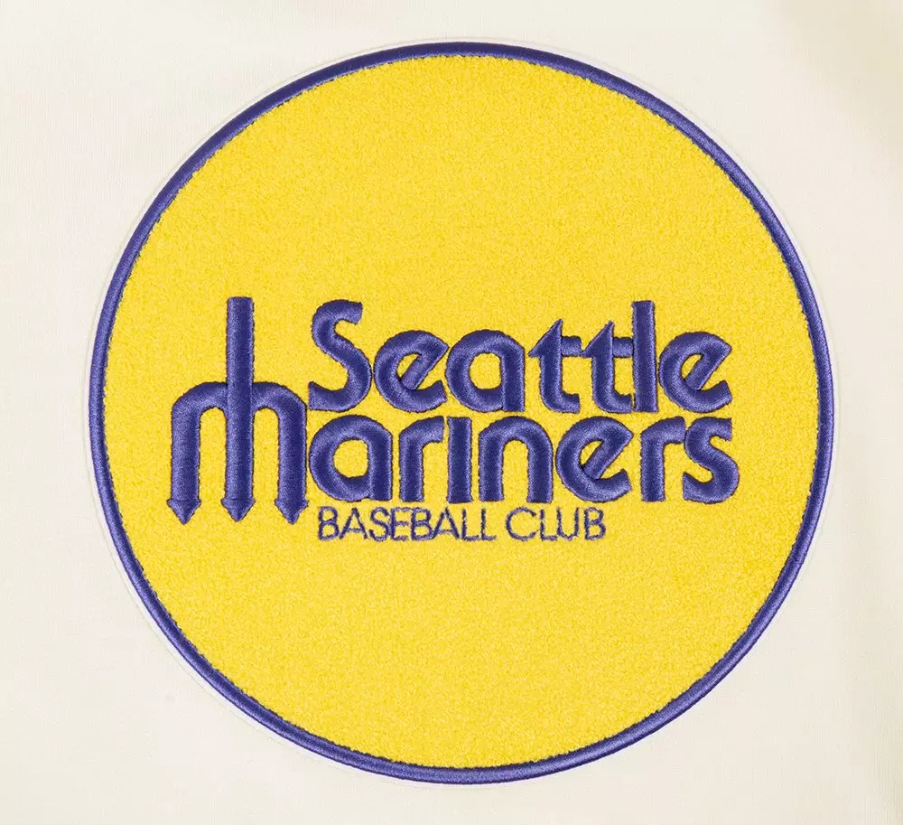 Pro Standard Men's MLB Seattle Mariners Retro Classic Fleece Pullover Hoodie -Eggshell/Royal - EGGSHELL/ROYAL BLUE