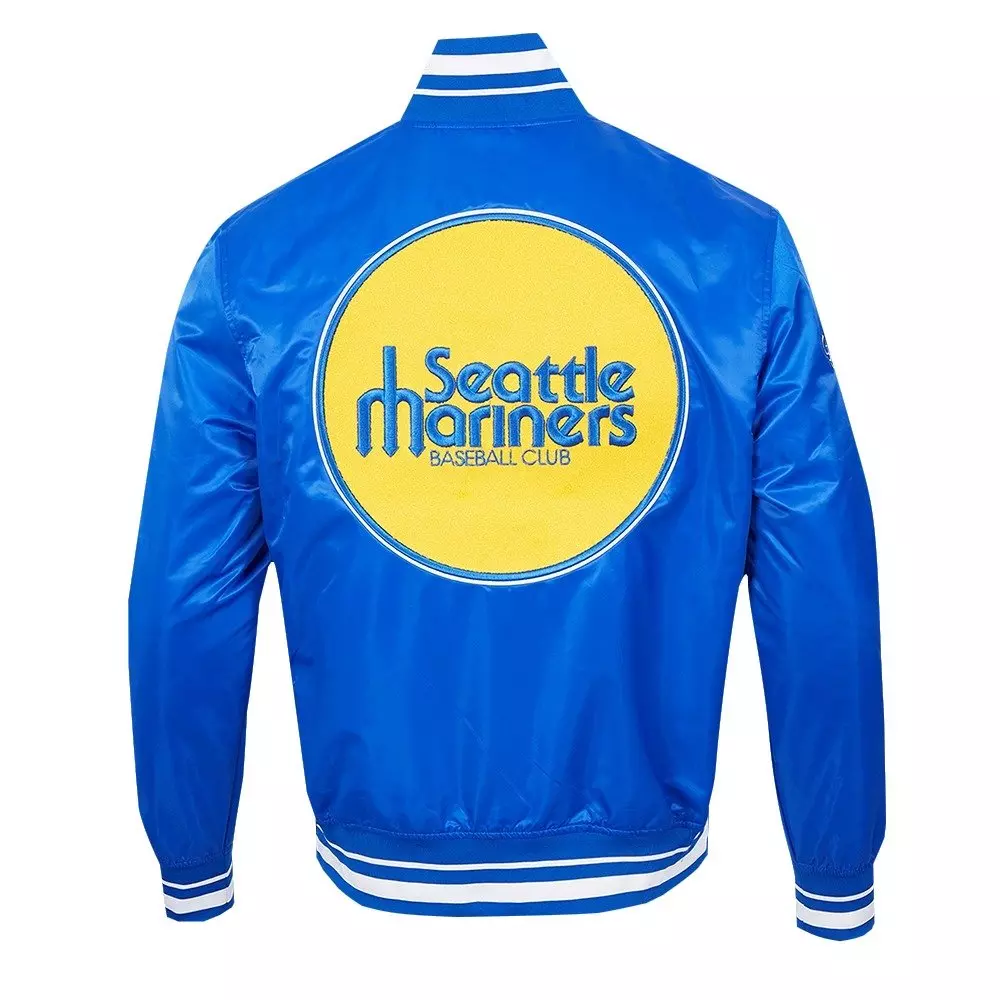 Pro Standard Men's MLB Seattle Mariners Retro Classic Rib Satin Jacket - Royal - ROYAL
