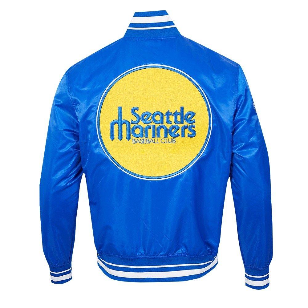 Pro Standard Men's MLB Seattle Mariners Retro Classic Rib Satin Jacket -Royal - ROYAL Thumbnail View 2