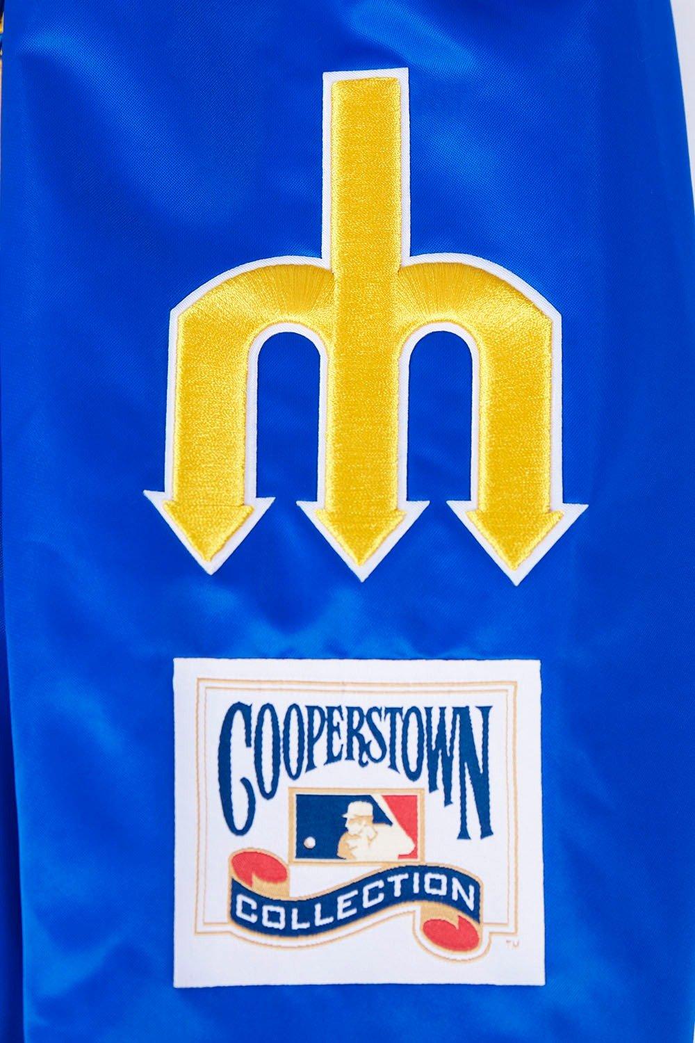 Pro Standard Men's MLB Seattle Mariners Retro Classic Rib Satin Jacket -Royal - ROYAL Thumbnail View 8