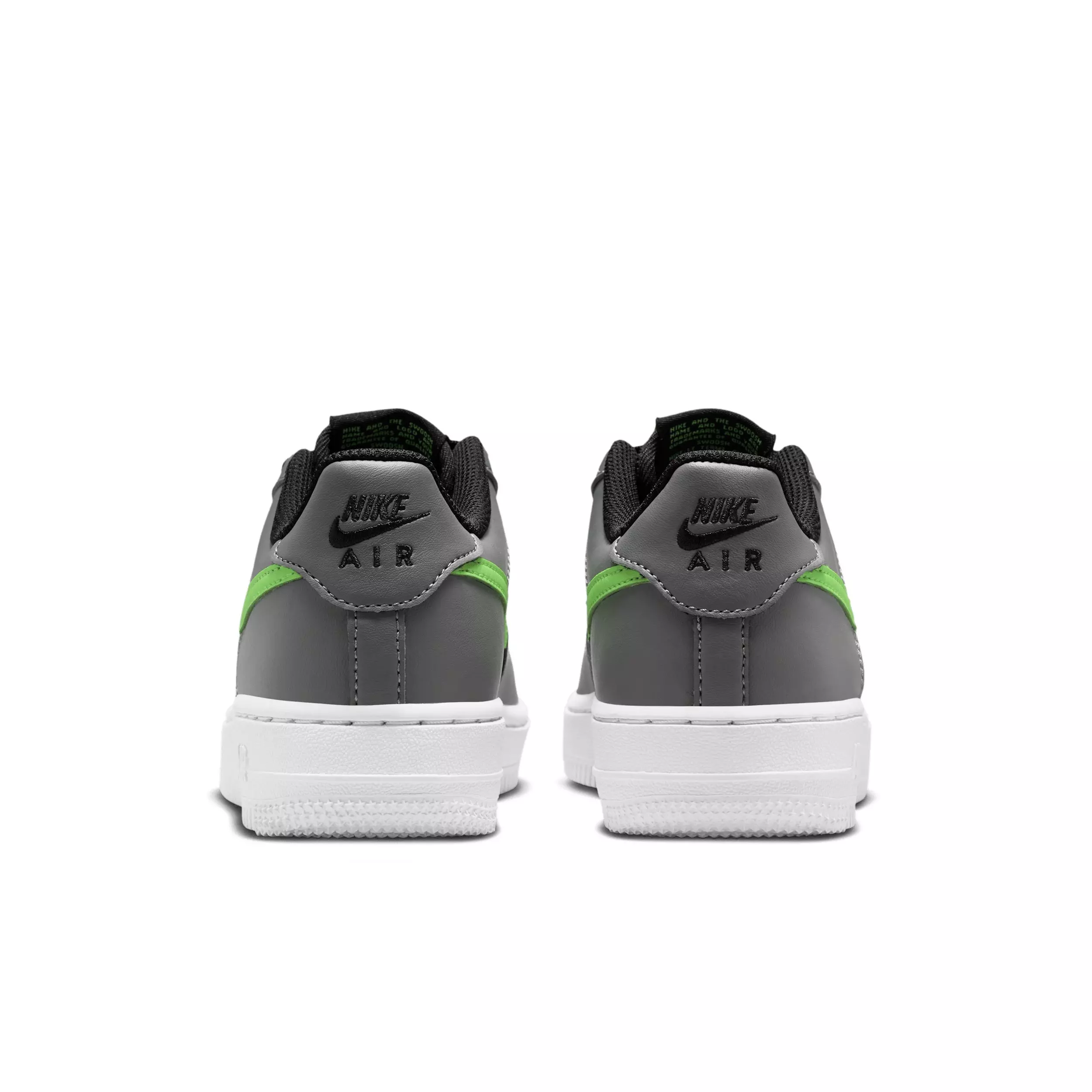 Nike Air Force 1 "Black/Smoke Grey/White/Lime Blast" Grade School Boys' Shoe - BLACK/GREY/WHITE/LIME