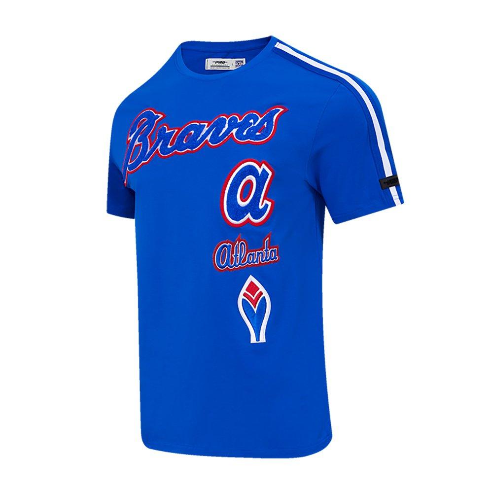 Pro Standard Men's MLB Atlanta Braves Retro Classic Single Jersey Striped Tee -Royal/Red - ROYAL/RED Thumbnail View 3