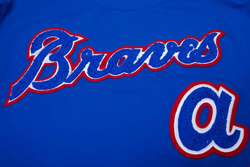 Pro Standard Men's MLB Atlanta Braves Retro Classic Single Jersey Striped Tee -Royal/Red - ROYAL/RED
