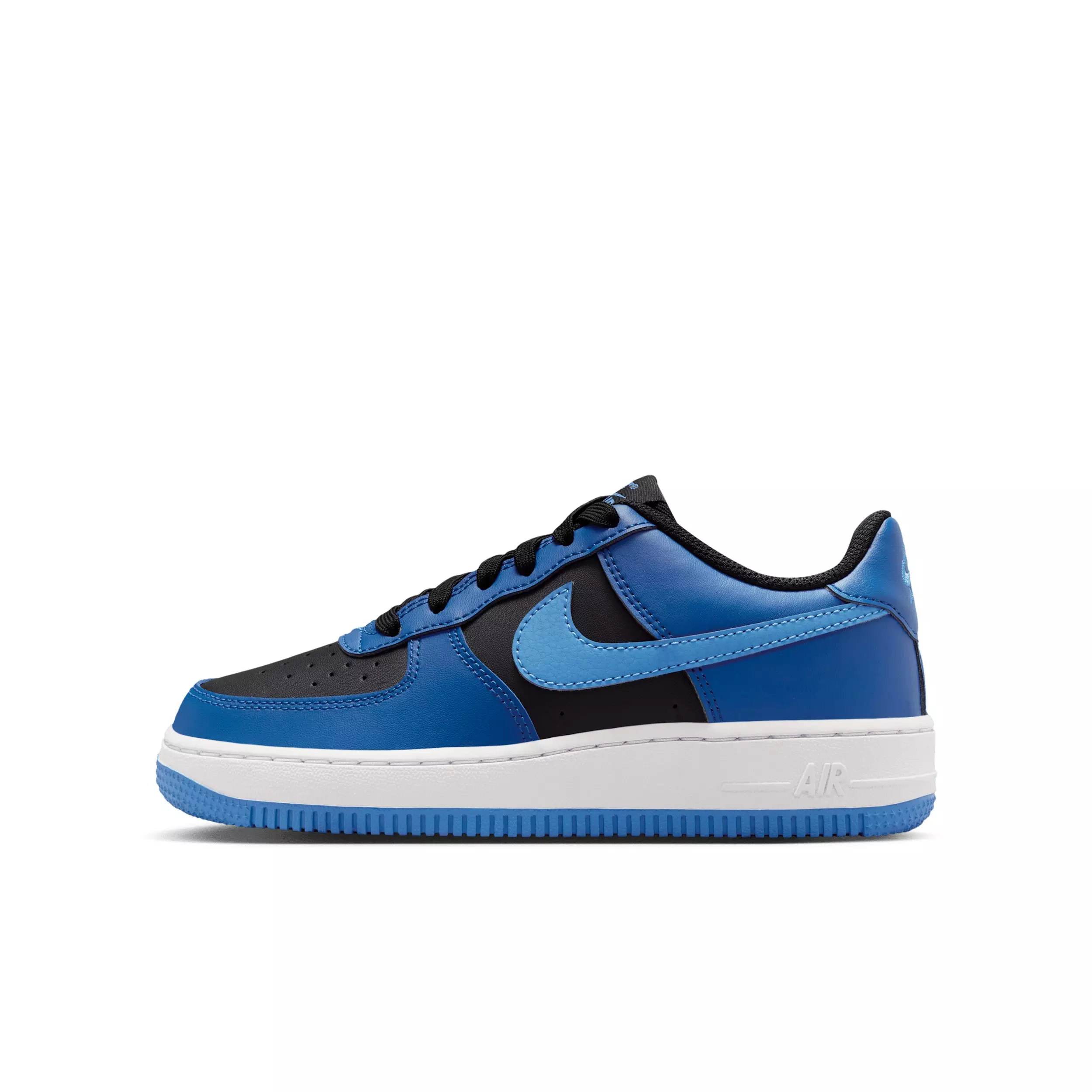 Nike Air Force 1 "Black/Court Blue/White/Dutch Blue" Grade School Boys' Shoe - BLACK/BLUE/WHITE/BLUE