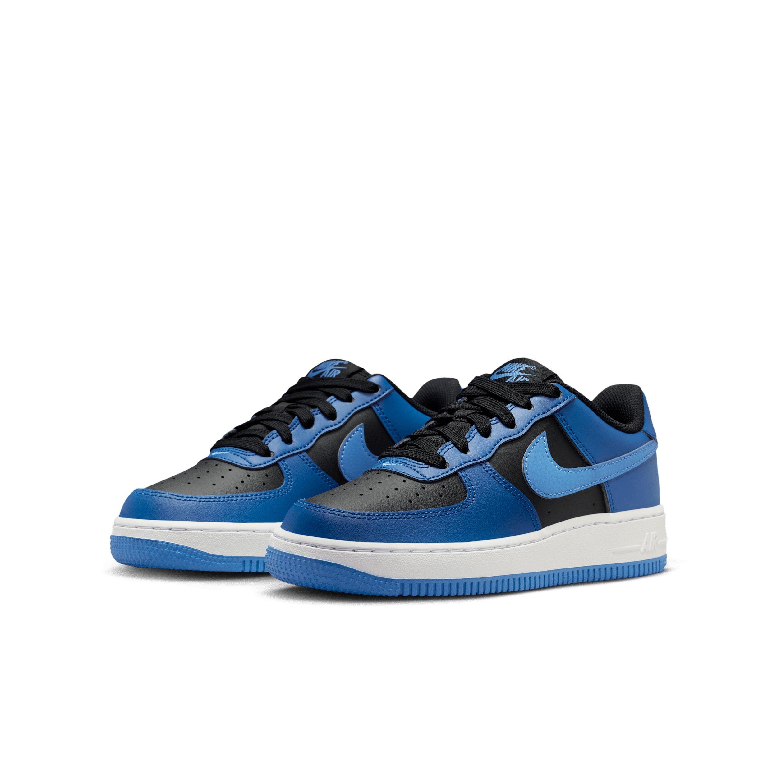 Nike Air Force 1 "Black/Court Blue/White/Dutch Blue" Grade School Boys' Shoe - BLACK/BLUE/WHITE/BLUE Thumbnail View 3