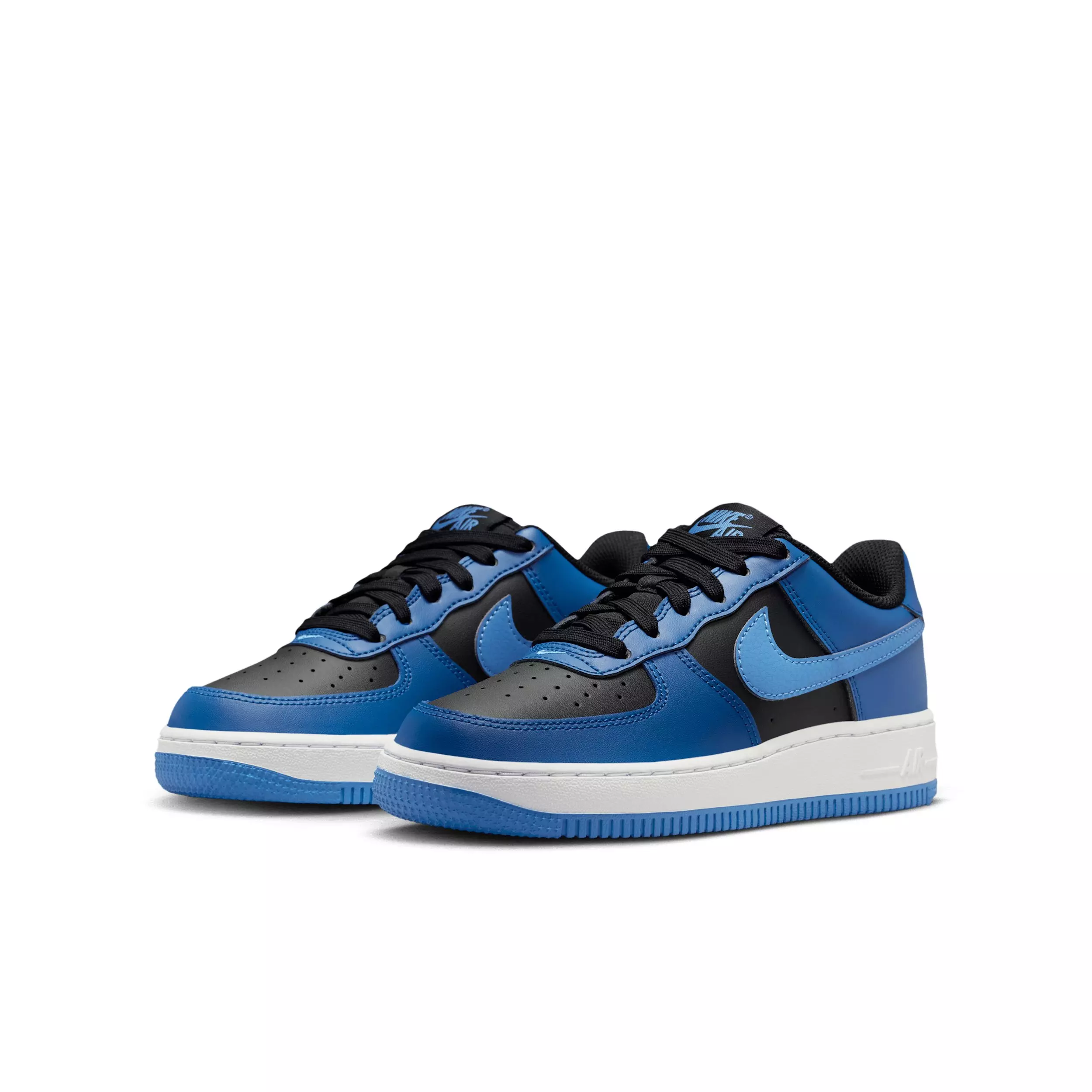 Nike Air Force 1 "Black/Court Blue/White/Dutch Blue" Grade School Boys' Shoe - BLACK/BLUE/WHITE/BLUE