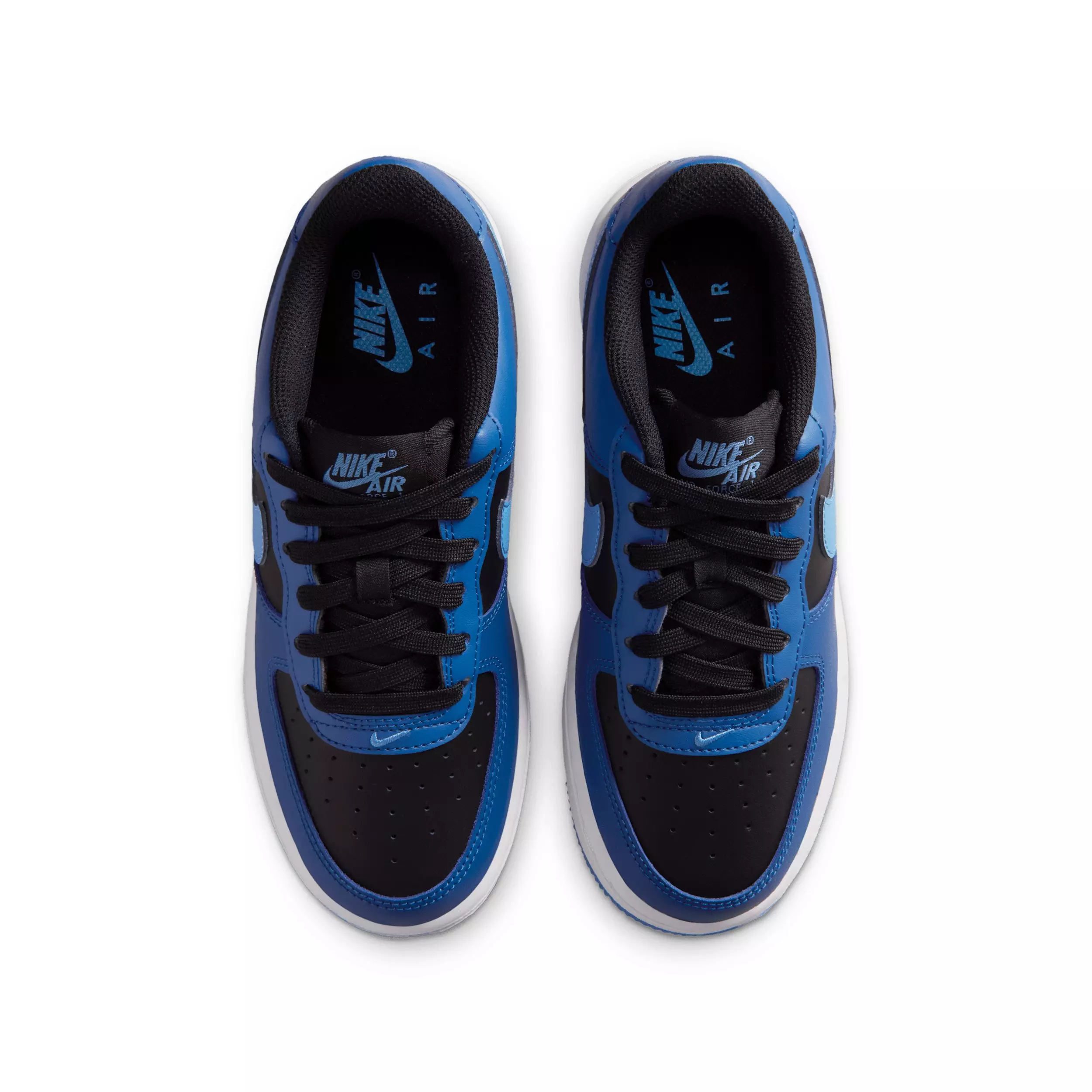 Nike Air Force 1 "Black/Court Blue/White/Dutch Blue" Grade School Boys' Shoe - BLACK/BLUE/WHITE/BLUE