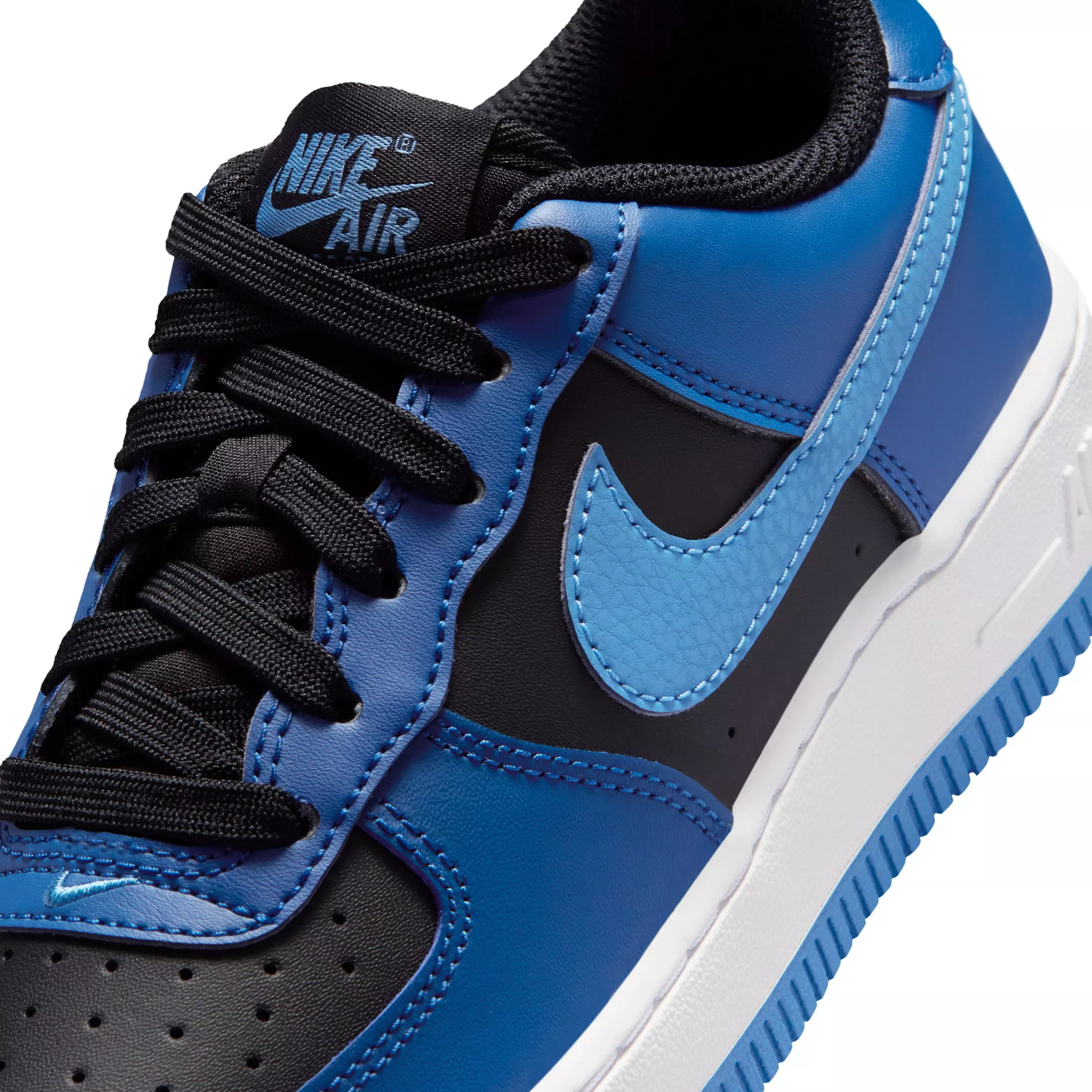 Nike Air Force 1 "Black/Court Blue/White/Dutch Blue" Grade School Boys' Shoe - BLACK/BLUE/WHITE/BLUE