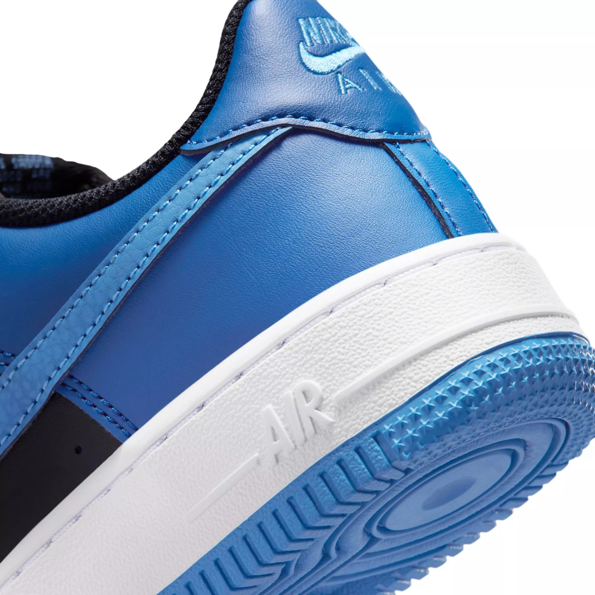 Nike Air Force 1 "Black/Court Blue/White/Dutch Blue" Grade School Boys' Shoe - BLACK/BLUE/WHITE/BLUE