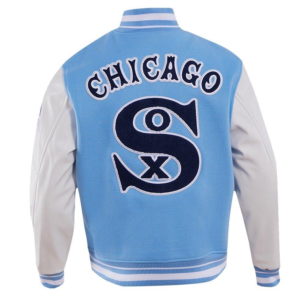 Pro Standard Men's MLB Chicago White Sox Retro Classic Rib Wool Varsity Jacket - Blue/White - BLUE/WHITE Thumbnail View 2