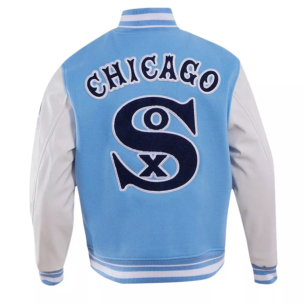 Pro Standard Men's MLB Chicago White Sox Retro Classic Rib Wool Varsity Jacket - Blue/White - BLUE/WHITE