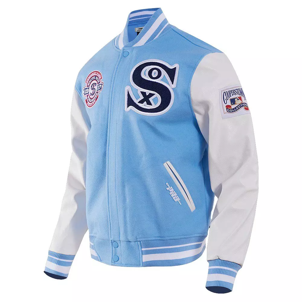 Pro Standard Men's MLB Chicago White Sox Retro Classic Rib Wool Varsity Jacket -Blue/White - BLUE/WHITE