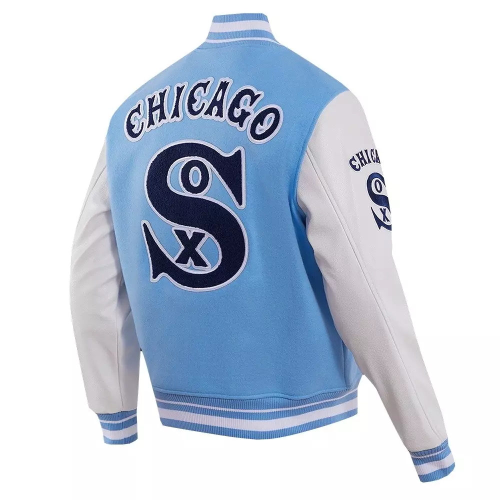Pro Standard Men's MLB Chicago White Sox Retro Classic Rib Wool Varsity Jacket -Blue/White - BLUE/WHITE