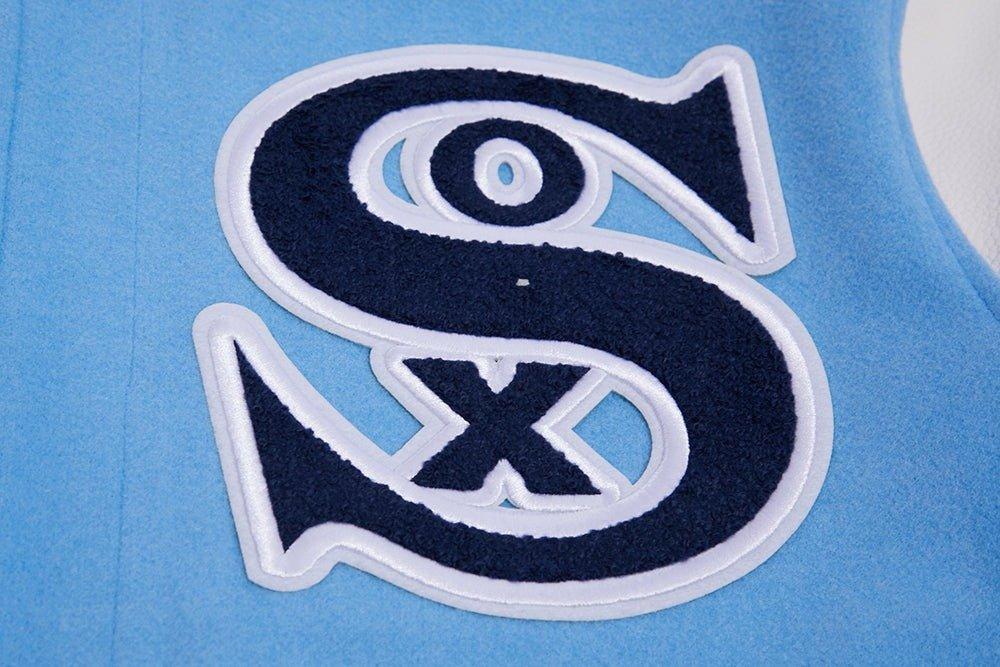 Pro Standard Men's MLB Chicago White Sox Retro Classic Rib Wool Varsity Jacket - Blue/White - BLUE/WHITE Thumbnail View 6