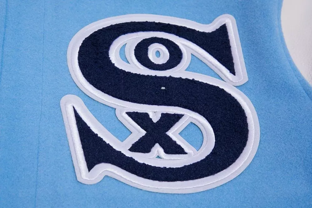 Pro Standard Men's MLB Chicago White Sox Retro Classic Rib Wool Varsity Jacket -Blue/White - BLUE/WHITE
