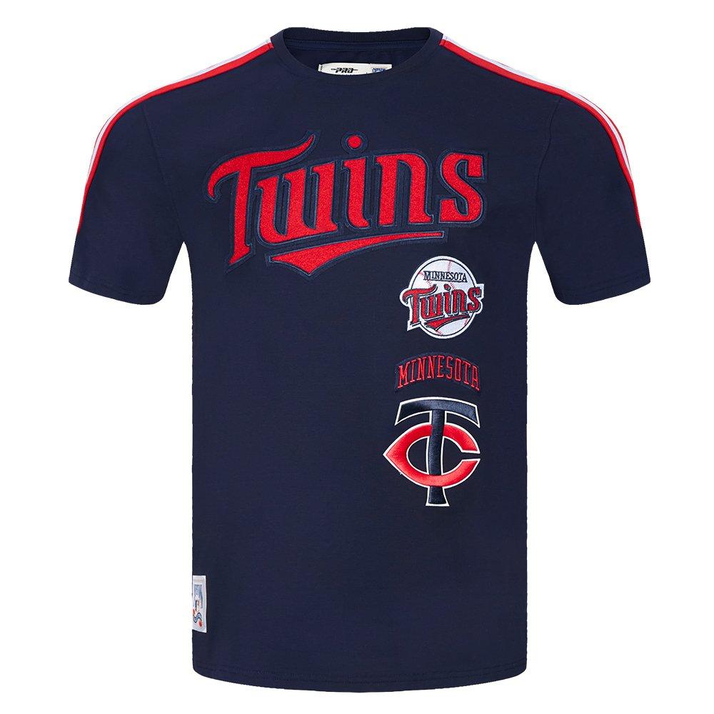 Pro Standard Men's MLB Minnesota Twins Retro Classic Single Jersey Striped Tee - Navy/Red - NAVY/RED Thumbnail View 1
