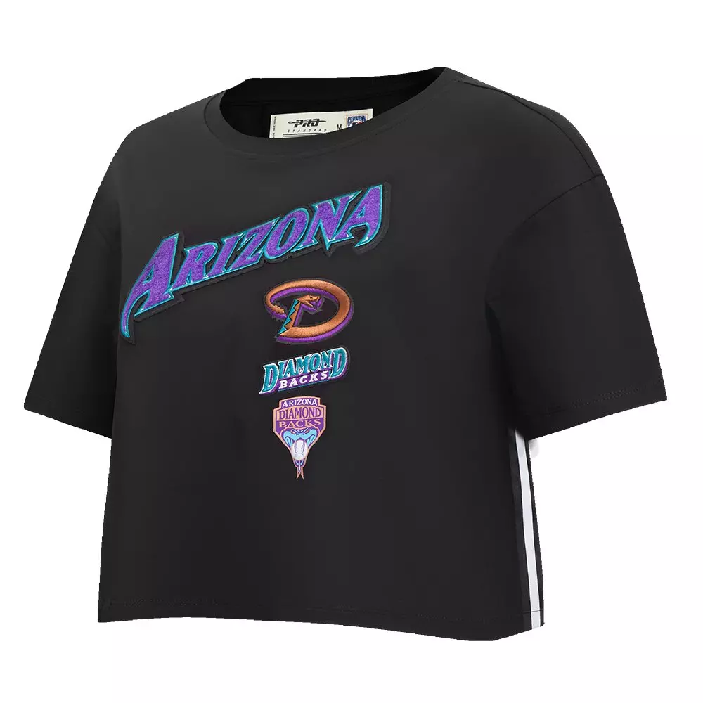Pro Standard Women's MLB Arizona Diamondbacks Retro Classic Boxy Top - Black - BLACK