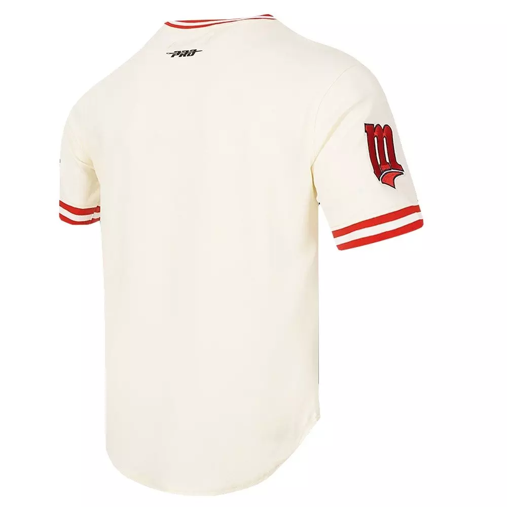 Pro Standard Men's MLB Minnesota Twins Retro Classic Double Knit Tee -Eggshell/Red - EGGSHELL/RED