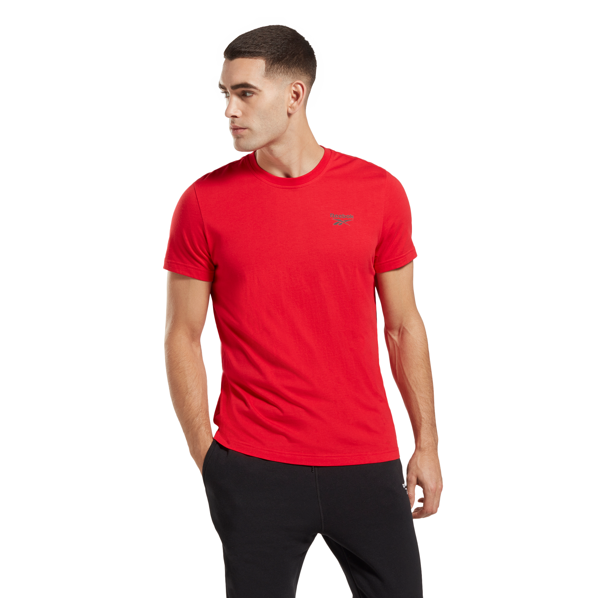 Reebok Men's Identity Small Logo Tee - Red - RED Thumbnail View 1
