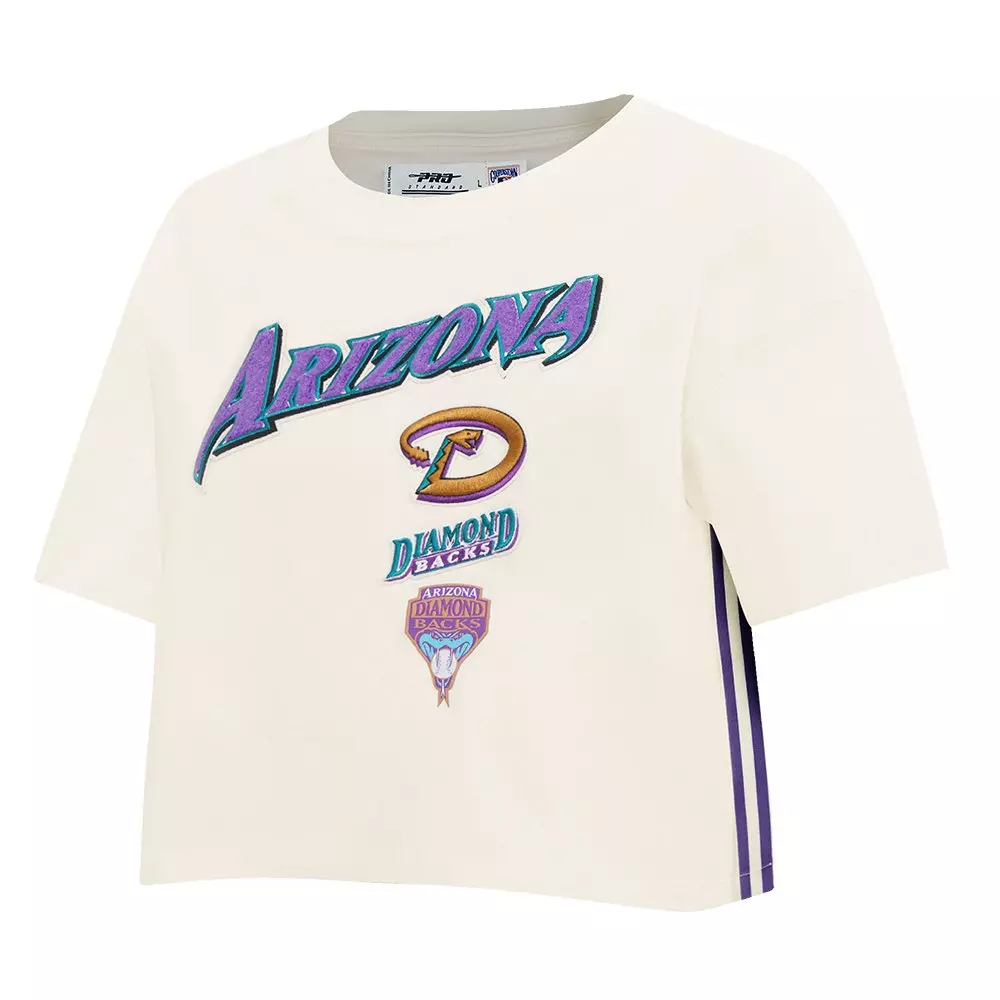 Pro Standard Women's MLB Arizona Diamondbacks Retro Classic Boxy Top - Cream - CREAM