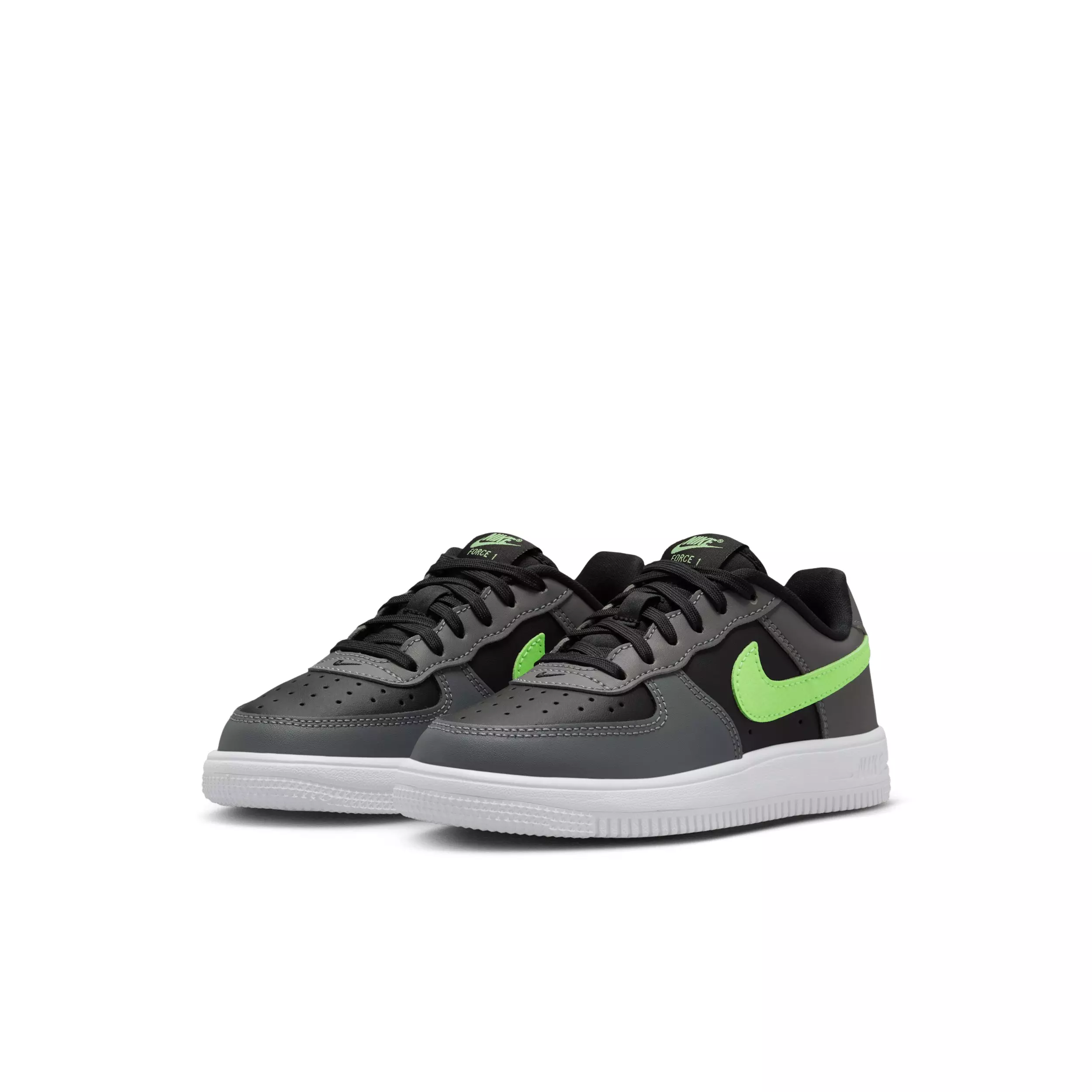 Nike Force 1 Low "Black/Smoke Grey/White/Lime Blast" Preschool Boys' Shoe - BLACK/GREY/WHITE/LIME