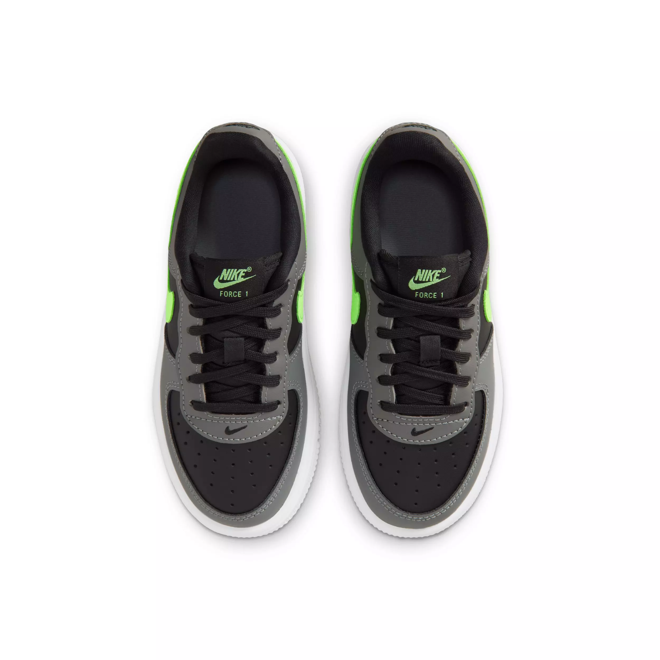 Nike Force 1 Low "Black/Smoke Grey/White/Lime Blast" Preschool Boys' Shoe - BLACK/GREY/WHITE/LIME