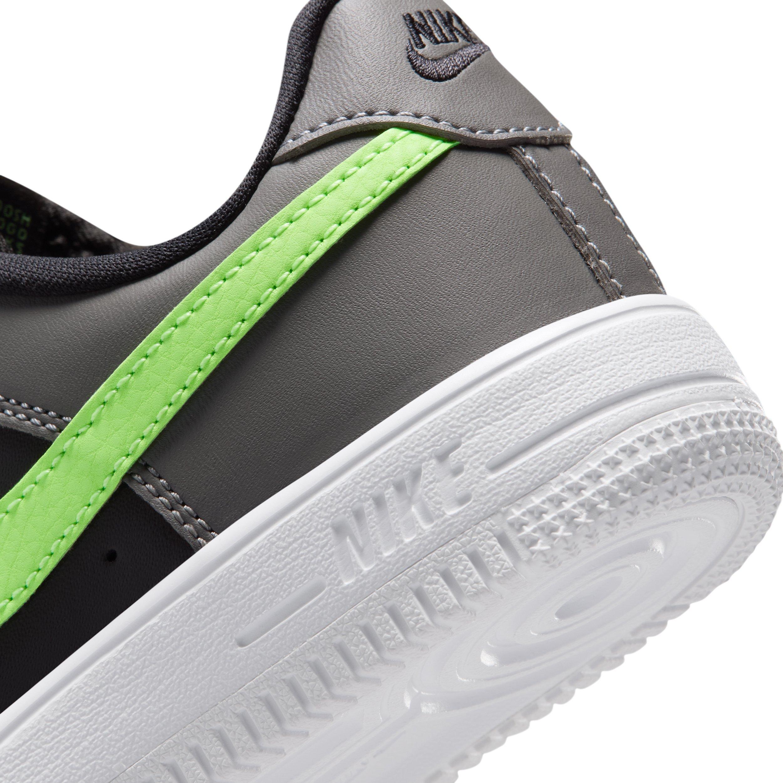 Nike Force 1 Low "Black/Smoke Grey/White/Lime Blast" Preschool Boys' Shoe - BLACK/GREY/WHITE/LIME Thumbnail View 8