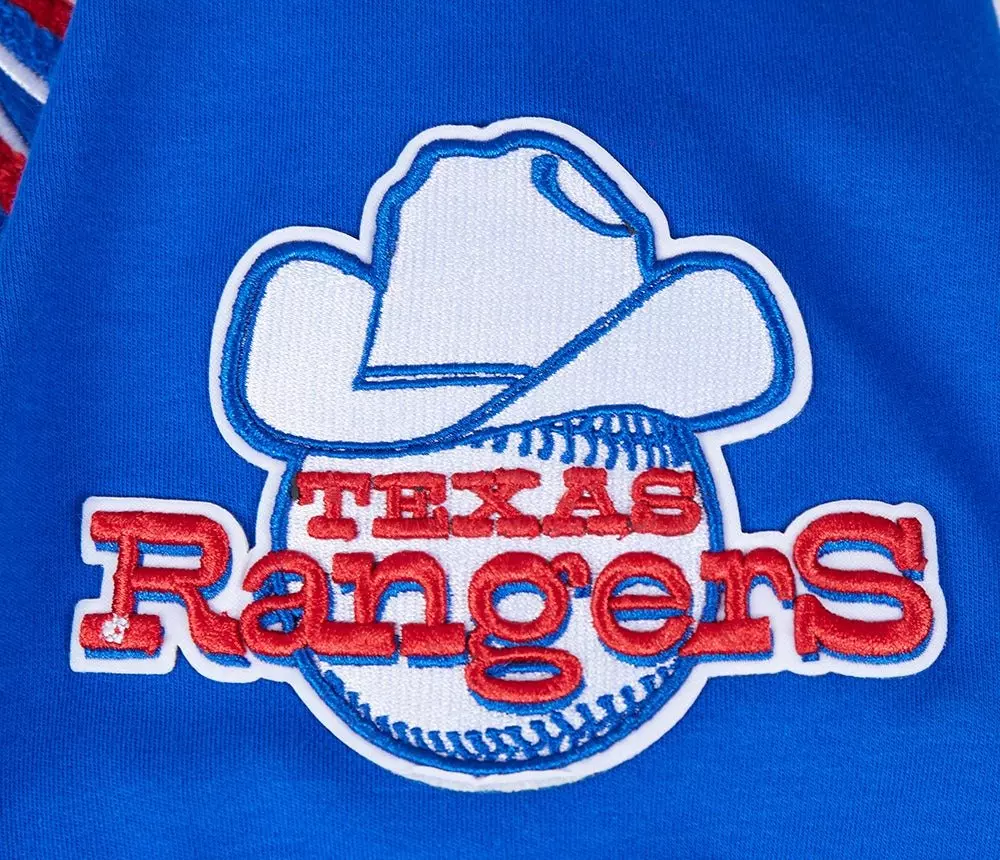 Pro Standard Men's MLB Texas Rangers Retro Classic Double Knit Tee -Royal/Red - ROYAL/RED