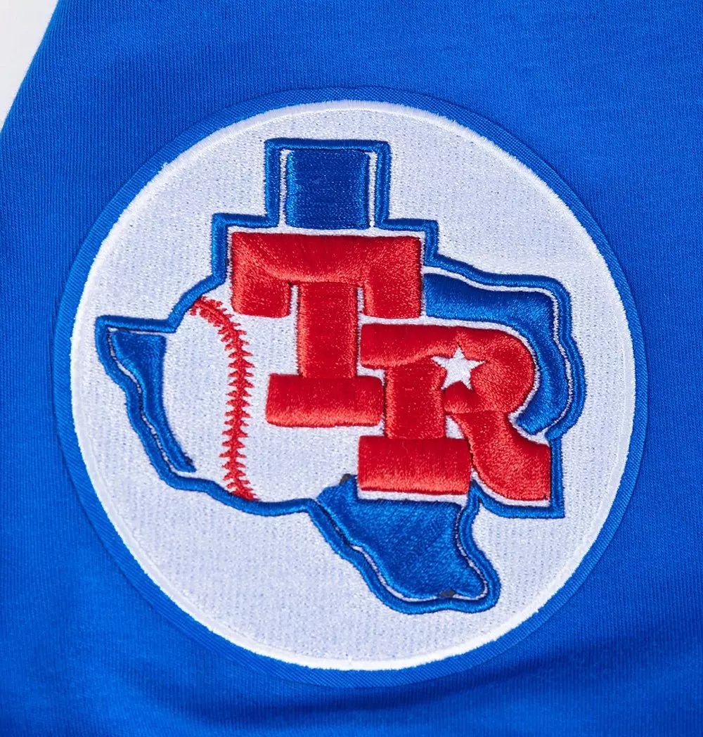 Pro Standard Men's MLB Texas Rangers Retro Classic Double Knit Tee -Royal/Red - ROYAL/RED