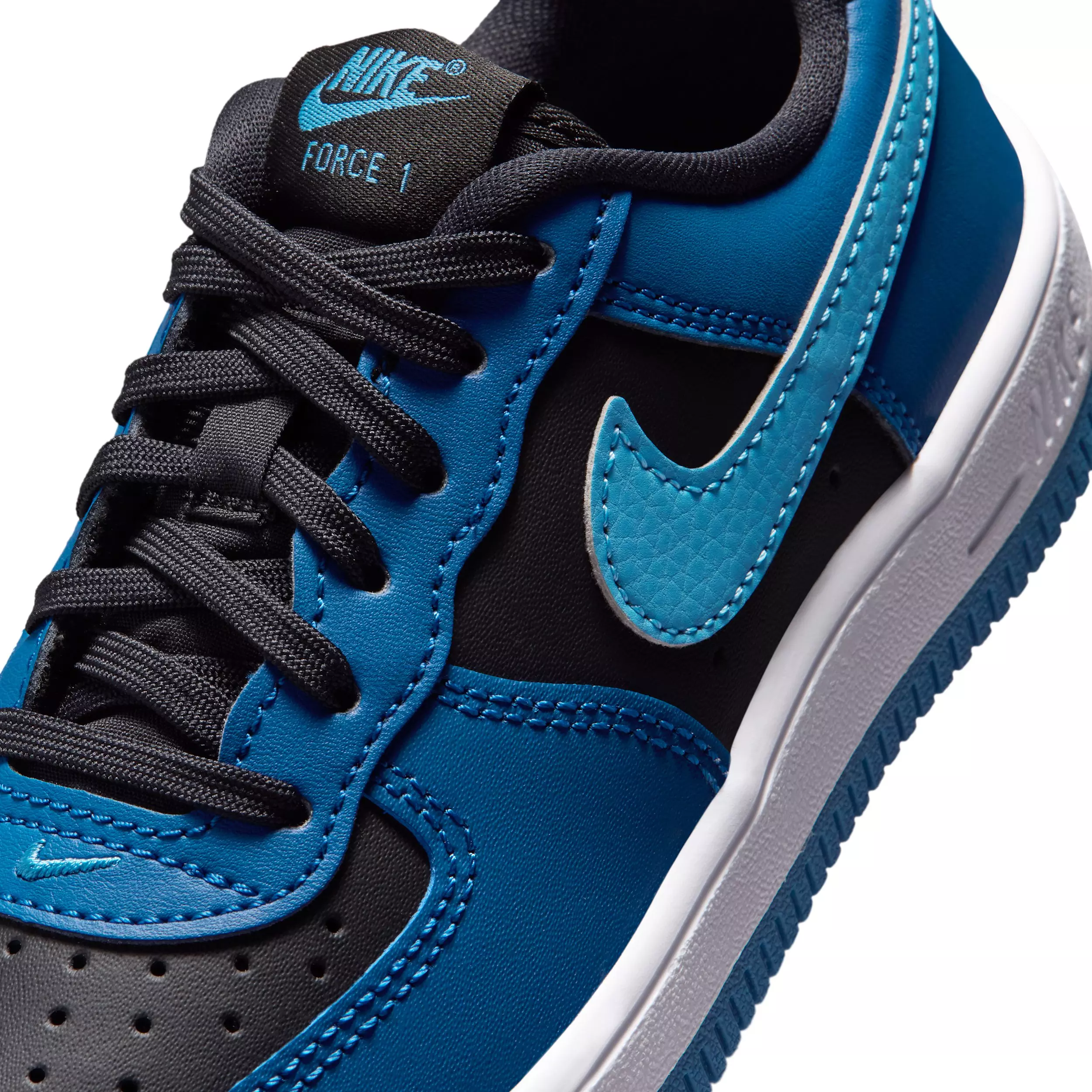Nike Force 1 Low "Black/Court Blue/White/Dutch Blue" Preschool Boys' Shoe - BLACK/BLUE/WHITE/BLUE
