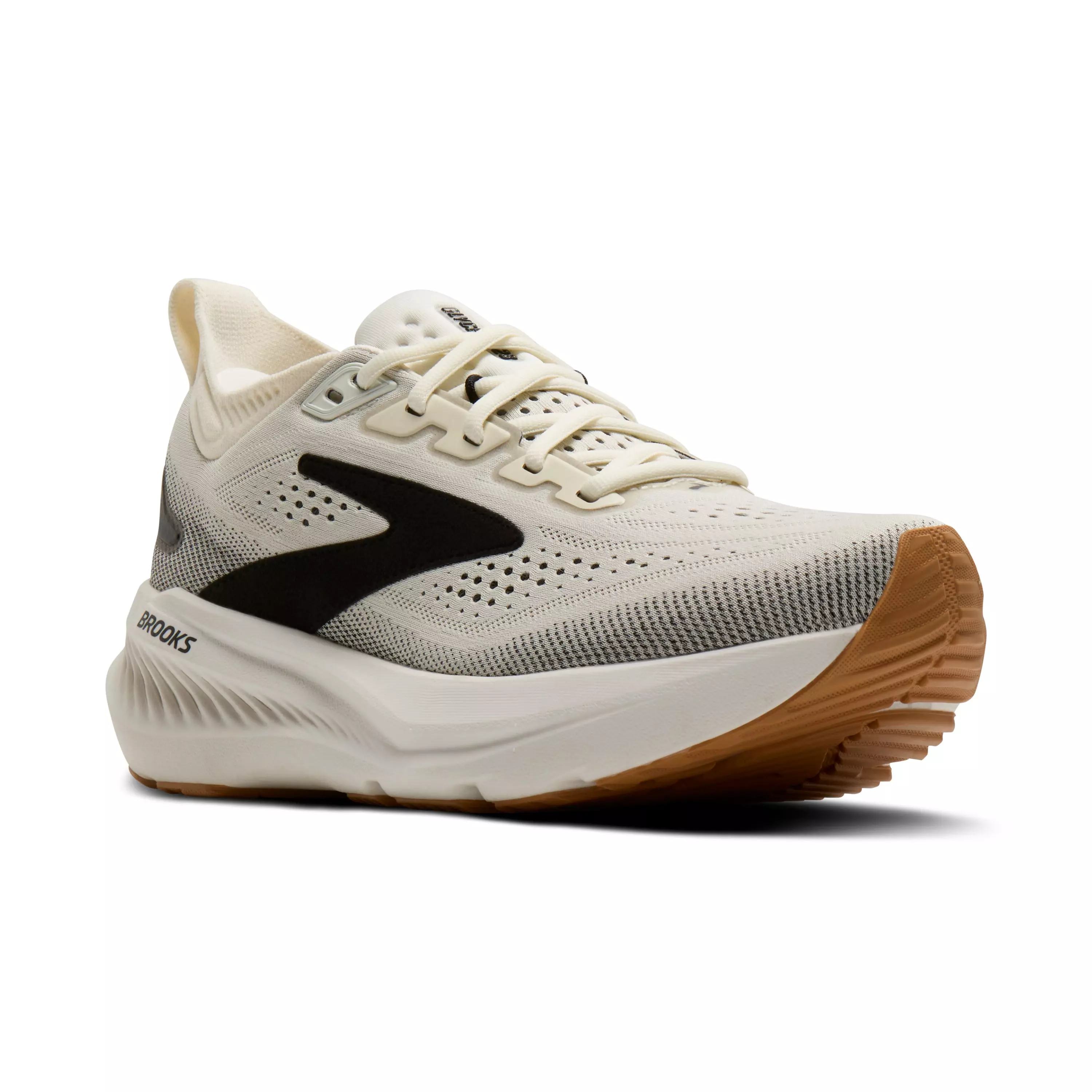Brooks Glycerin 23 "White/Black/Biscuit" Women's Wide Running Shoe - WHITE/BLACK/BISCUIT