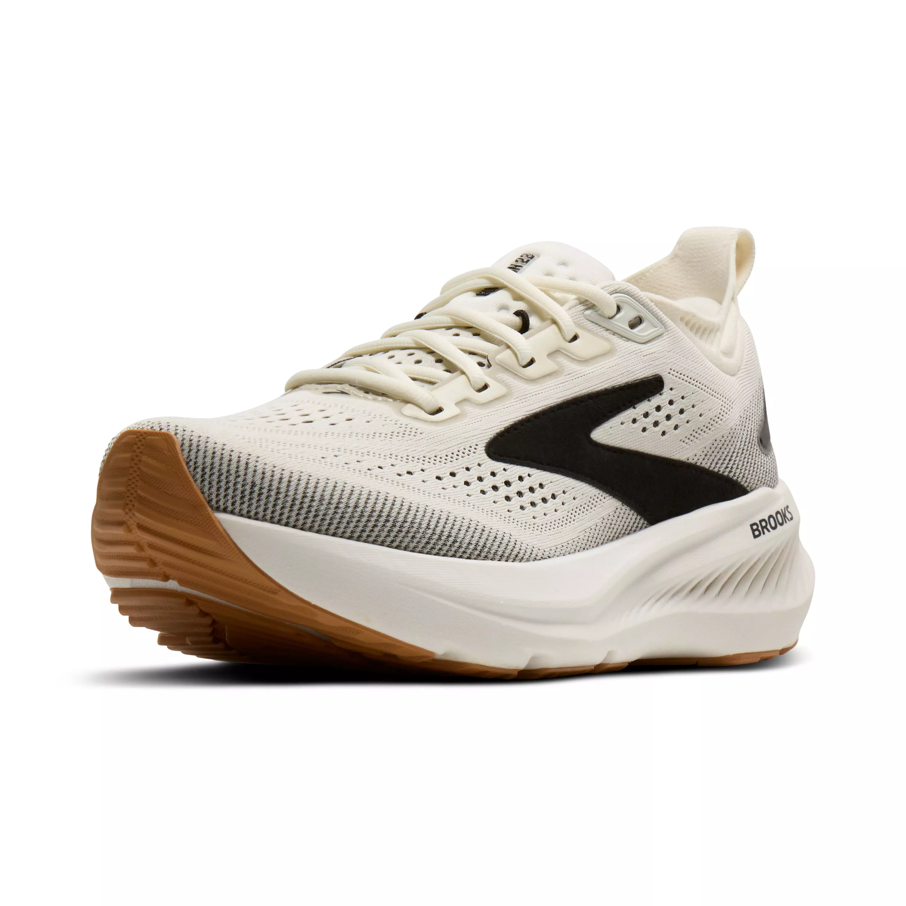 Brooks Glycerin 23 "White/Black/Biscuit" Women's Wide Running Shoe - WHITE/BLACK/BISCUIT