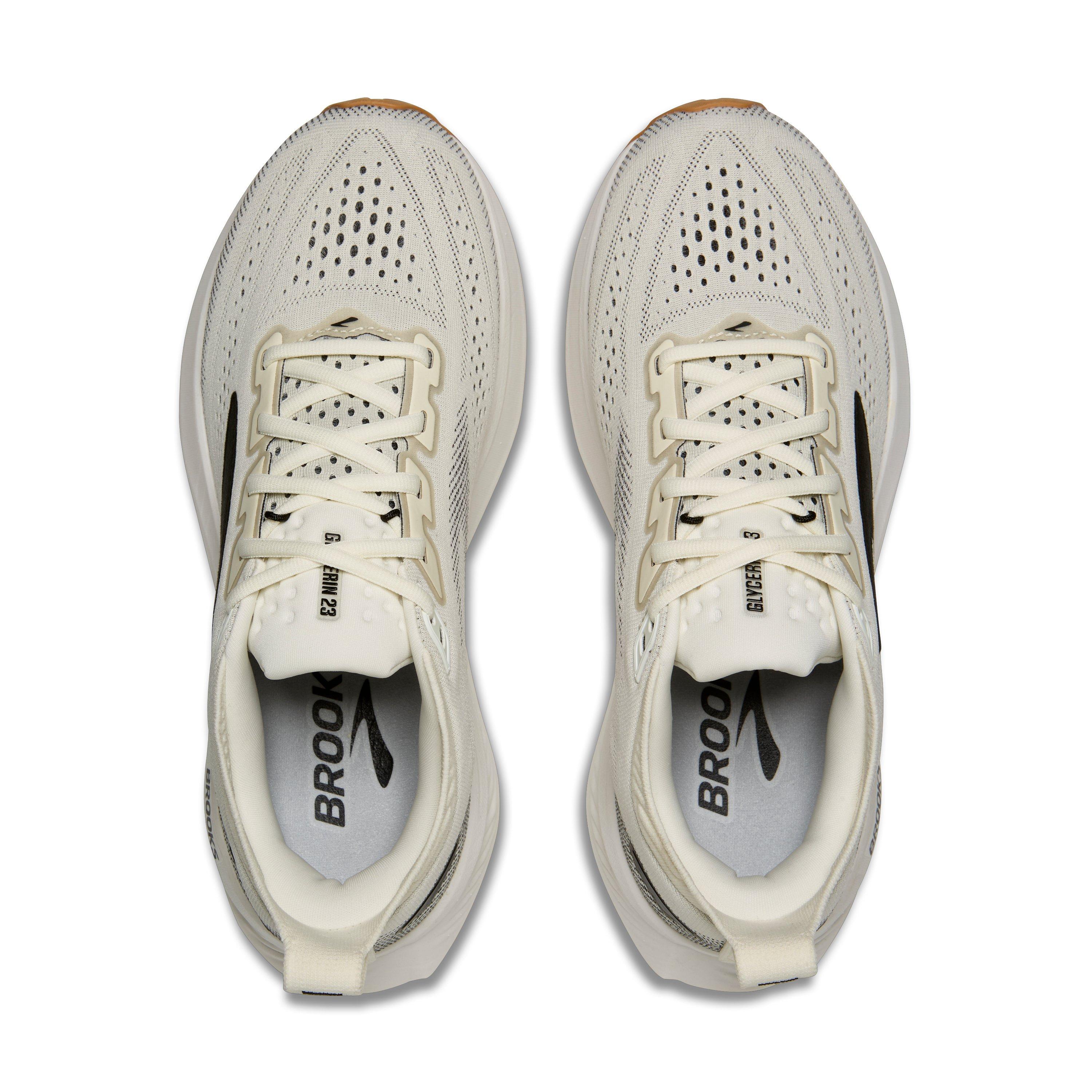 Brooks Glycerin 23 "White/Black/Biscuit" Women's Wide Running Shoe - WHITE/BLACK/BISCUIT