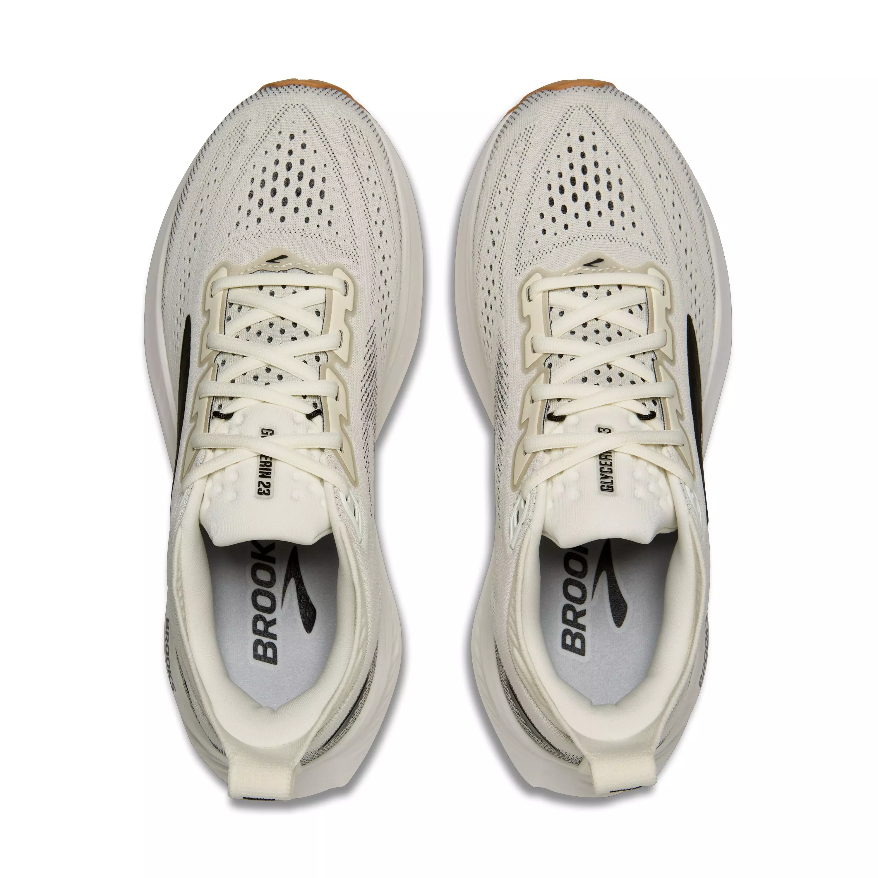 Brooks Glycerin 23 "White/Black/Biscuit" Women's Wide Running Shoe - WHITE/BLACK/BISCUIT