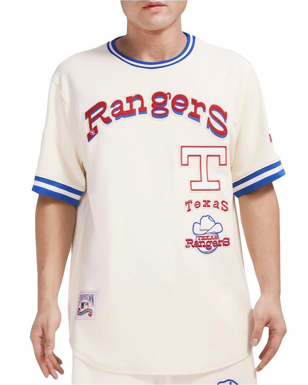 Pro Standard Men's MLB Texas Rangers Retro Classic Double Knit Tee - Eggshell/Royal - EGGSHELL/ROYAL BLUE Thumbnail View 1