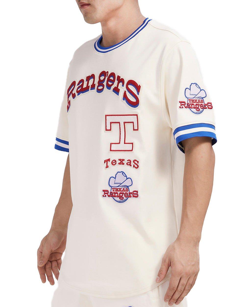 Pro Standard Men's MLB Texas Rangers Retro Classic Double Knit Tee - Eggshell/Royal - EGGSHELL/ROYAL BLUE Thumbnail View 3