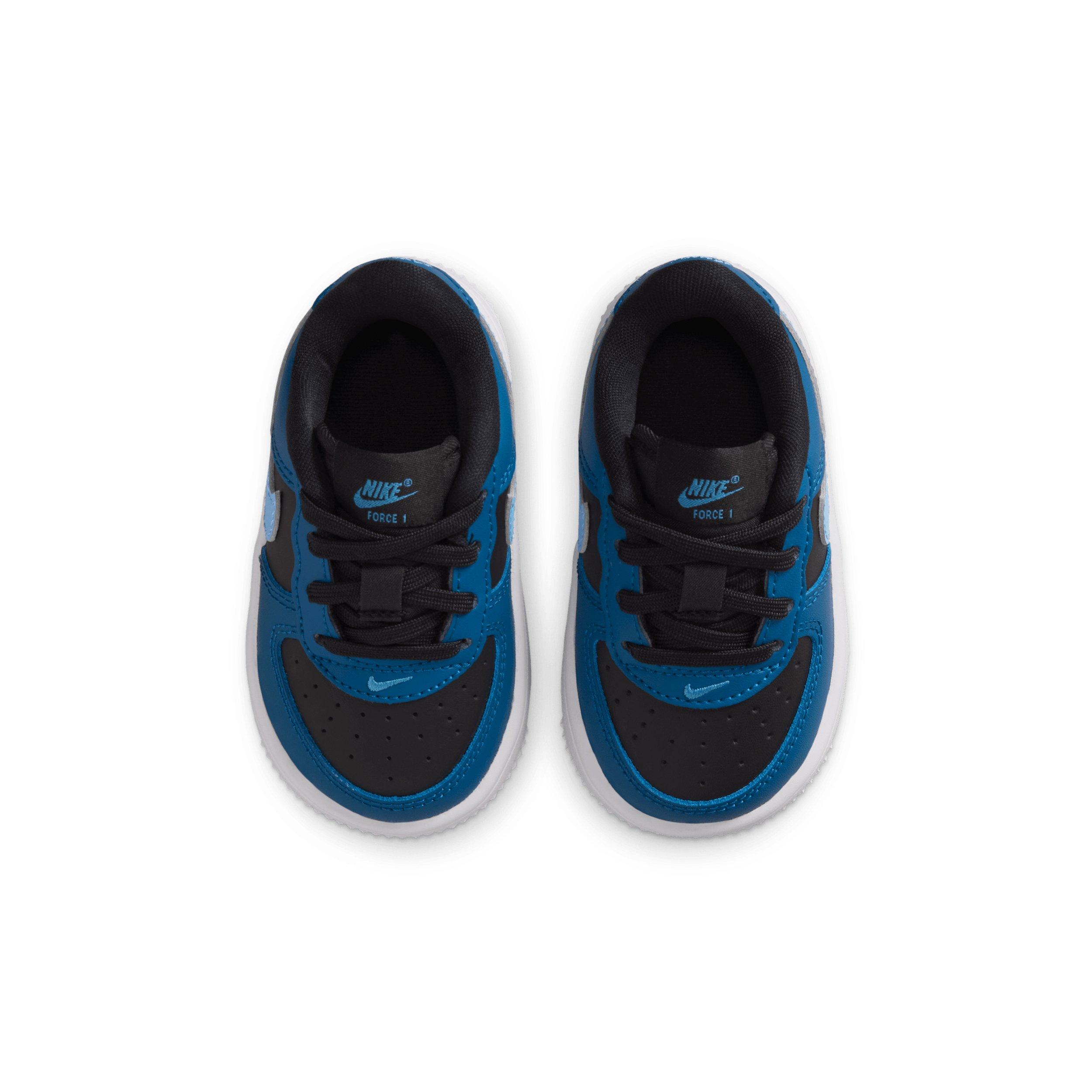 Nike Force 1 Low "Black/Court Blue/White/Dutch Blue" Infant Boys' Shoe - BLACK/BLUE/WHITE/BLUE Thumbnail View 4