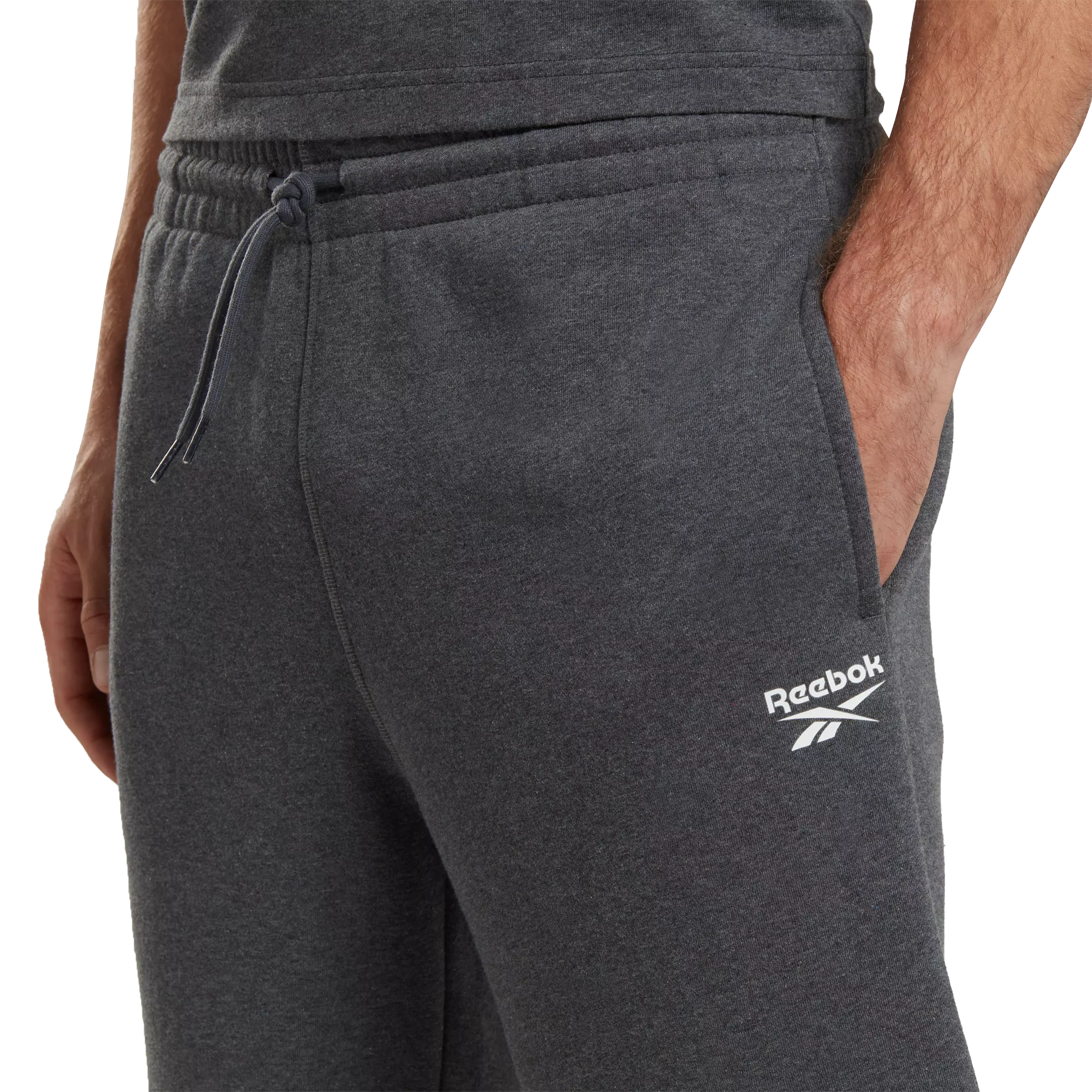 Reebok Men's Left Leg Logo Shorts - Dark Grey - DK GREY