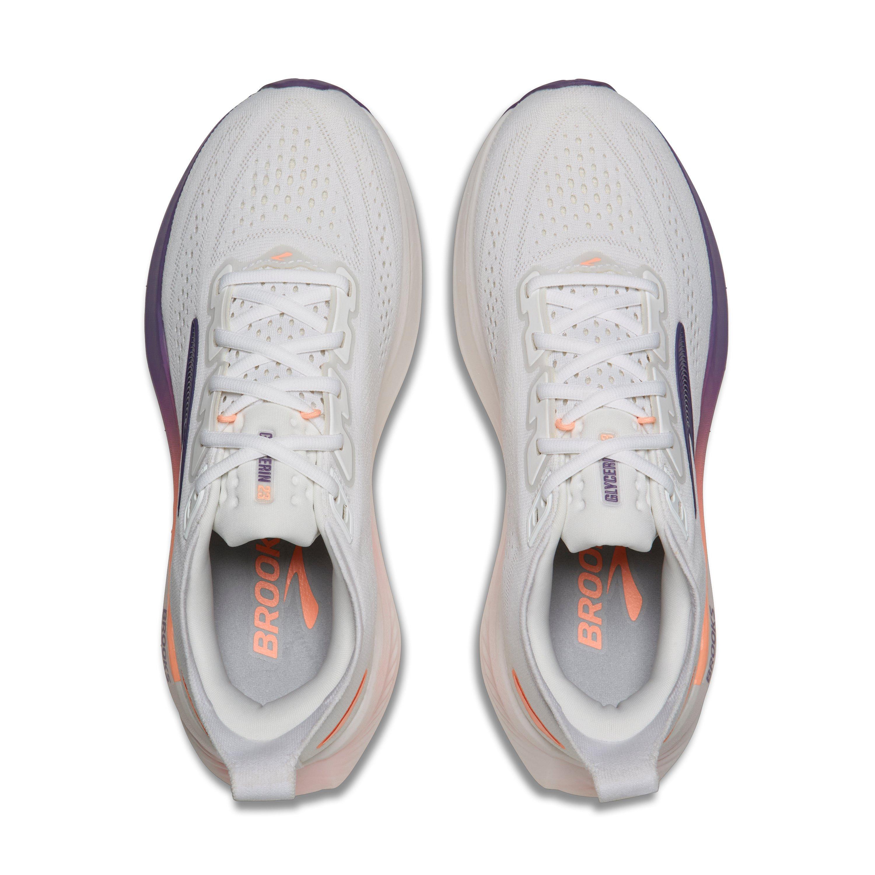 Brooks Glycerin 23 "White/Mulled Grape/Clear" Women's Running Shoe - WHITE/GRAPE/CLEAR