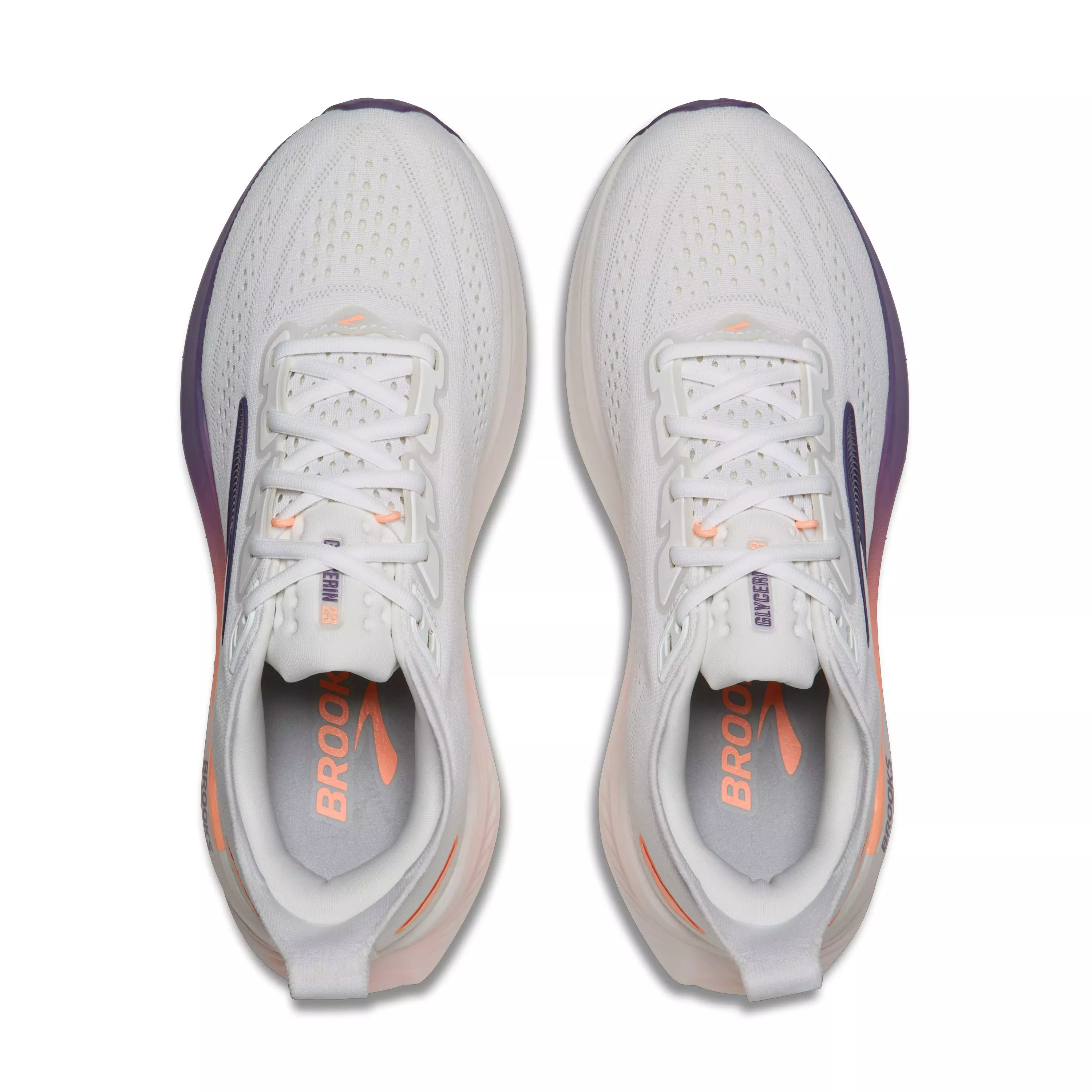 Brooks Glycerin 23 "White/Mulled Grape/Clear" Women's Running Shoe - WHITE/GRAPE/CLEAR