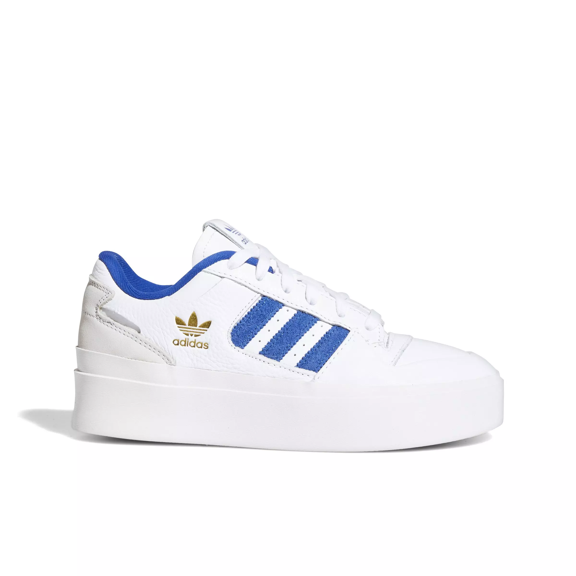 adidas Forum Bonega "Cloud White/Royal Blue/Gold Metallic" Women's Shoe - WHITE/BLUE/GOLD