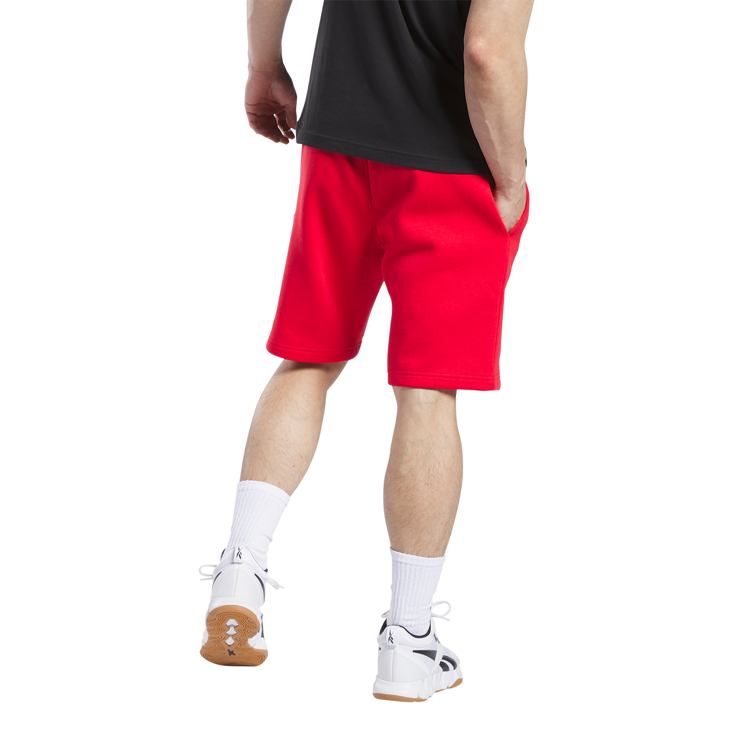 Reebok Men's Left Leg Logo Shorts - Red - RED Thumbnail View 4