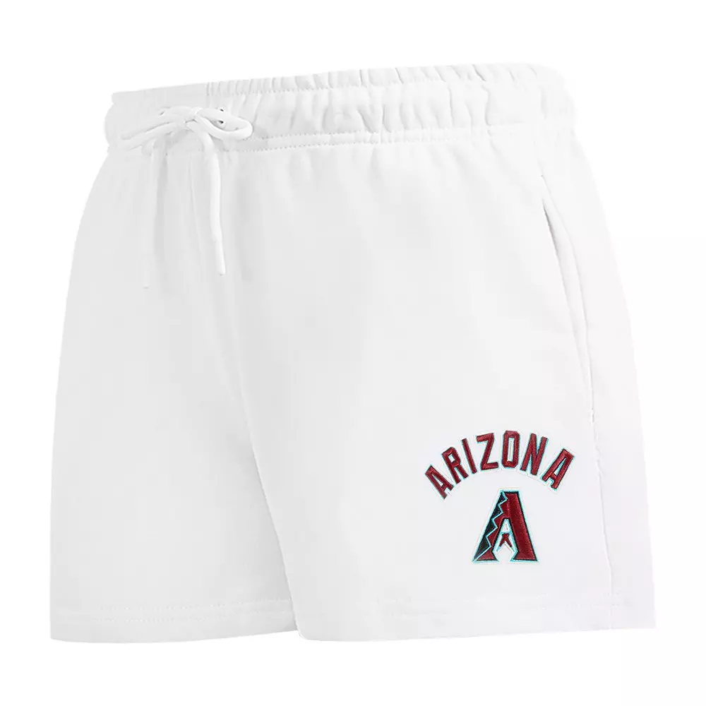 Pro Standard Women's MLB Arizona Diamondbacks Classic Fleece Shorts -White - WHITE