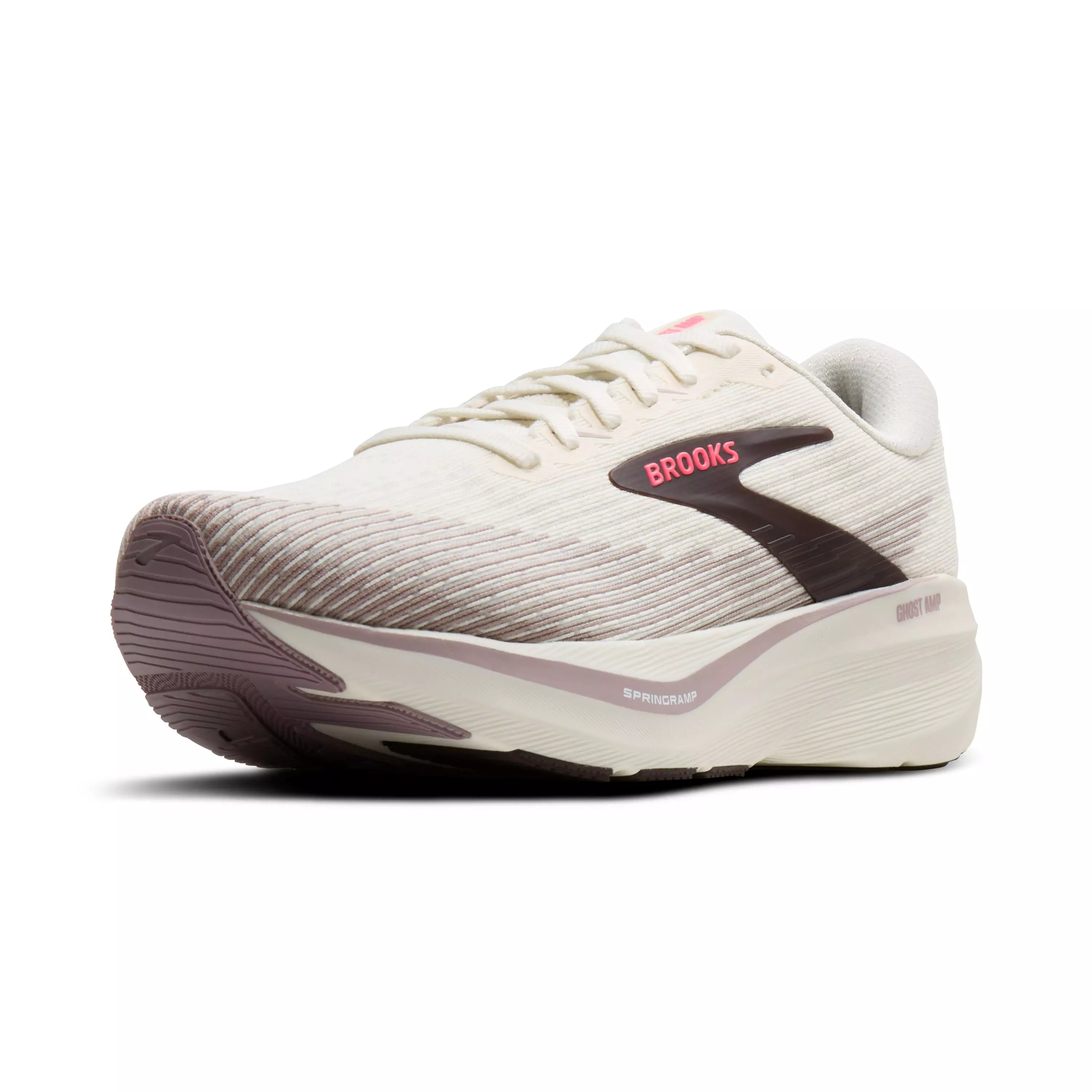 Brooks Ghost Amp "Arctic Wolf/Dove/Pink" Women's Wide Running Shoe - WOLF/DOVE/PINK