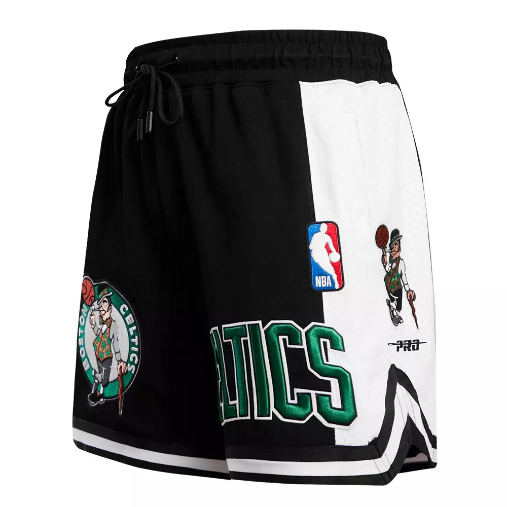 Pro Standard Men's NBA Boston Celtics Retro Classic Double Knit Shorts - Black - BLACK