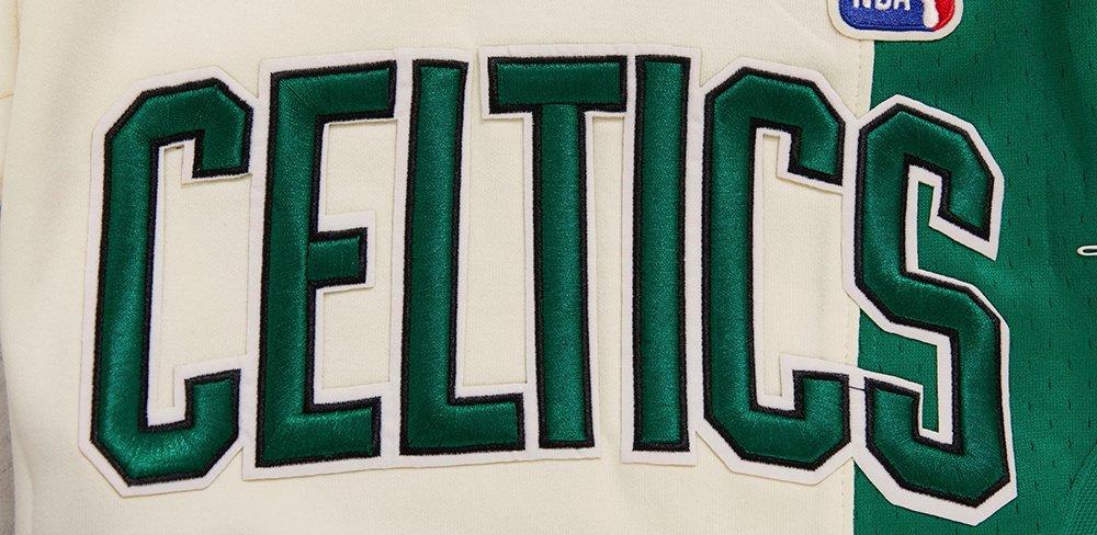 Pro Standard Men's NBA Boston Celtics Retro Classic Double Knit Shorts -Eggshell/Kelly Green - EGGSHELL/KELLY GREEN Thumbnail View 7