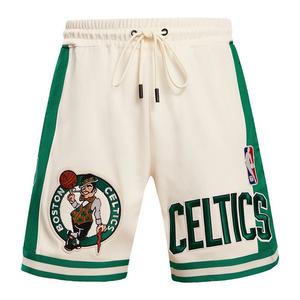 Pro Standard Men's NBA Boston Celtics Retro Classic Double Knit Shorts -Eggshell/Kelly Green